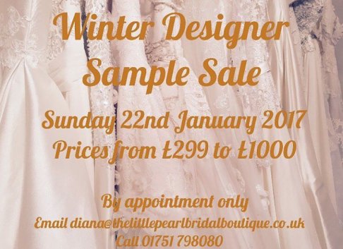 The Little Pearl Bridal Boutique Winter Designer Sample Sale 