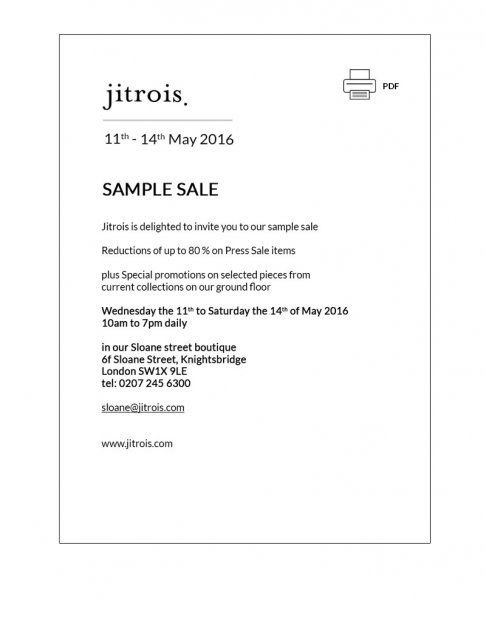 Jitrois sample sale