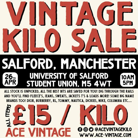 Salford Uni SU Vintage Kilo Sale