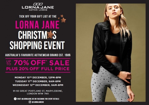 Lorna Jane Christmas Shopping Event