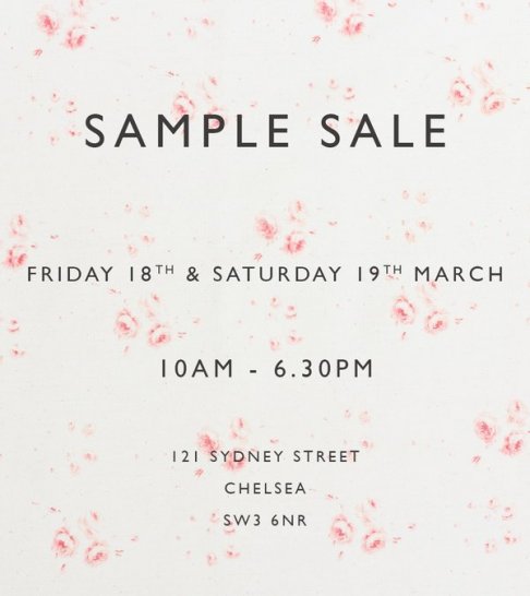 Cabbages and Roses sample sale