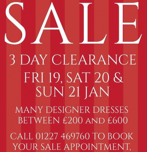 Bridal Boutique at Chilham Clearance Sale