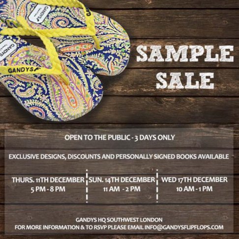 Sample Sale at Gandys HQ