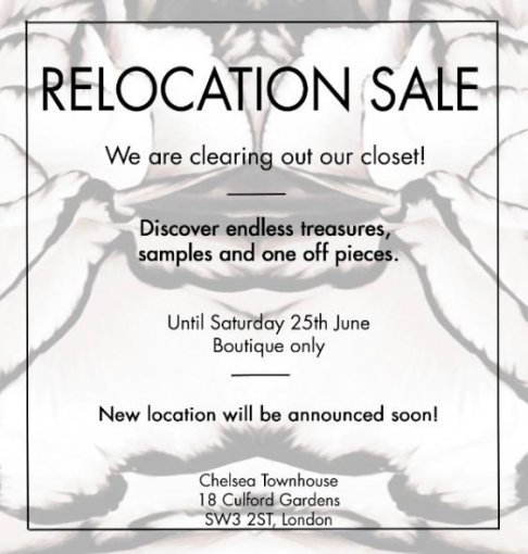 Maria Grachvogel relocation sale