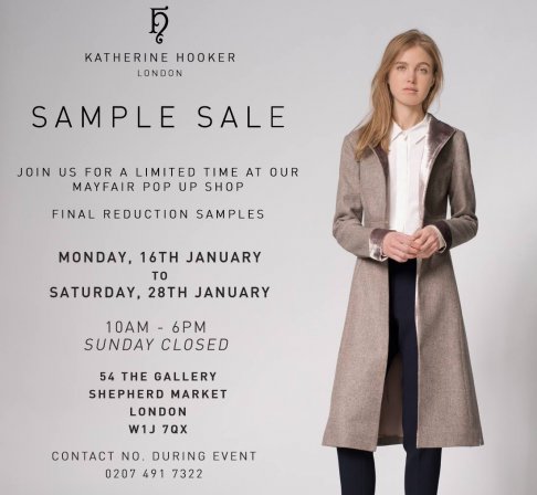 Sample sale Katherine Hooker 