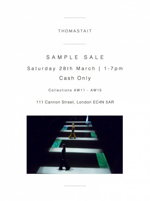 Thomas Tait Sample Sale 