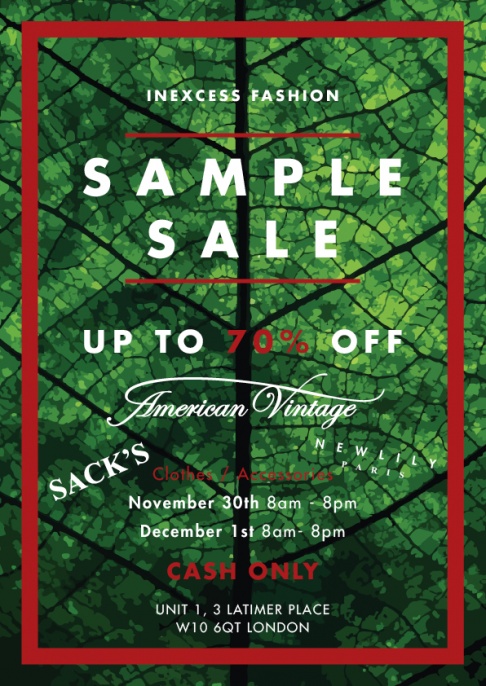 American Vintage, Sack's and Newlily sample sale