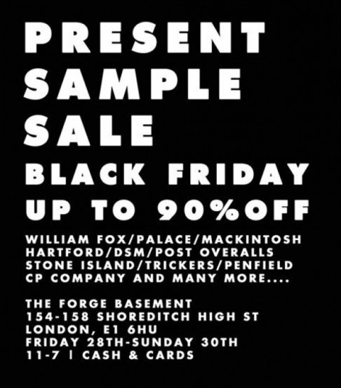 Present sample sale
