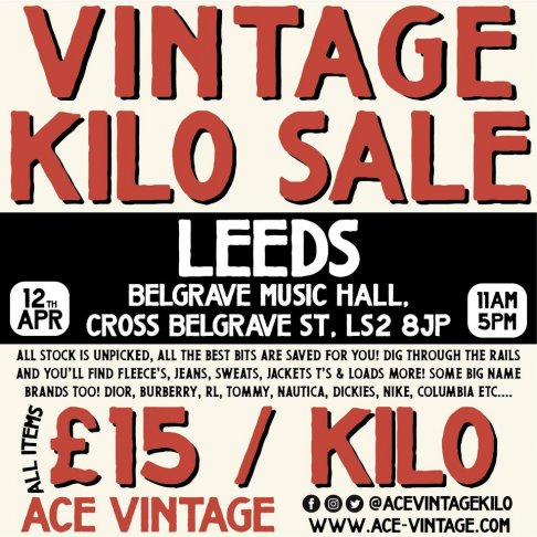 Leeds Vintage Kilo Sale - April