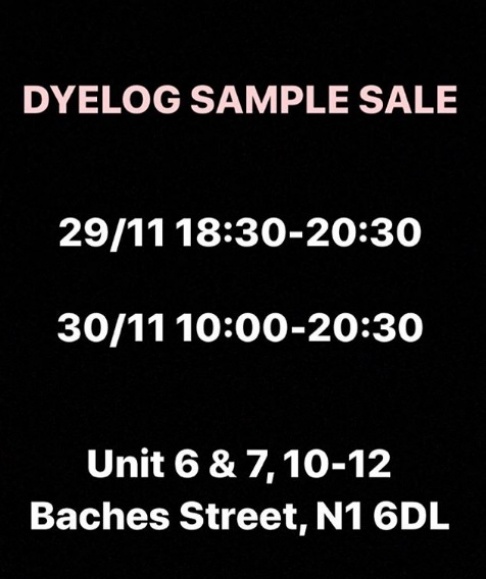 Dyelog Sample Sale