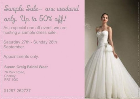 Bridalwear sample sale