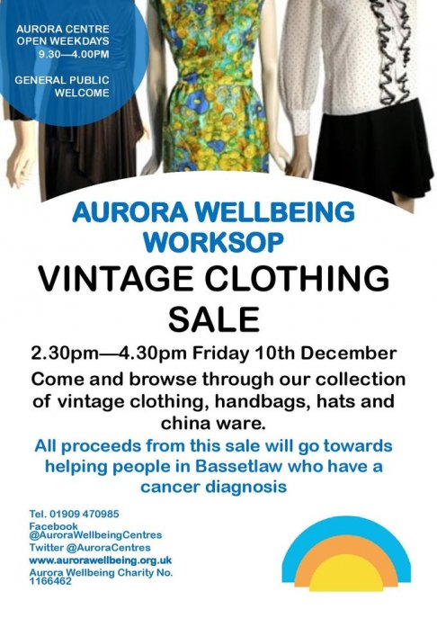 Aurora Wellbeing Centre Bassetlaw Vintage Clothing Sale