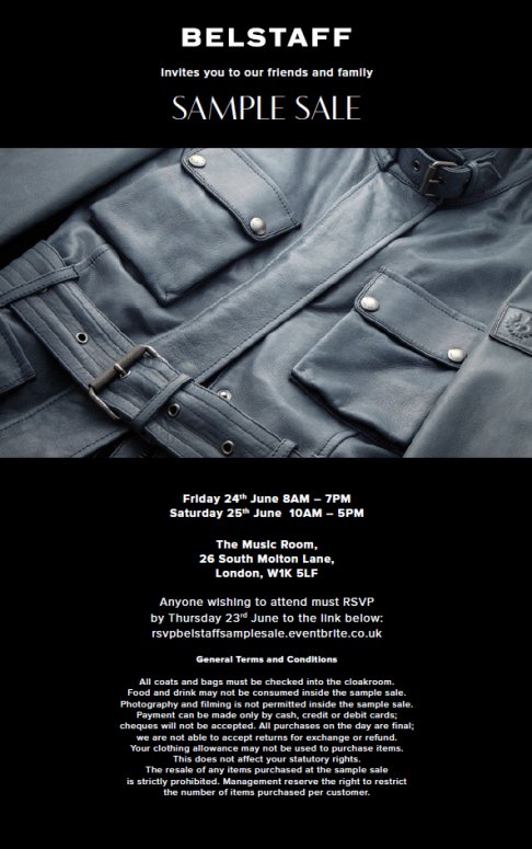 Belstaff Sample Sale