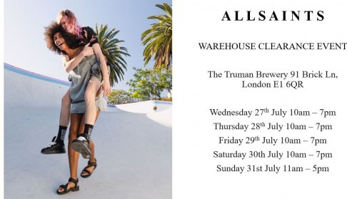 AllSaints Summer Warehouse Clearance Sale 