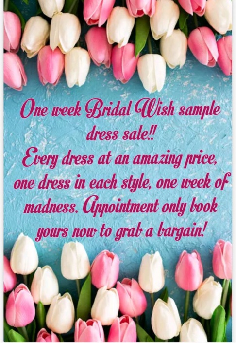 Bridal Wish Blagdon Huge Sample Sale