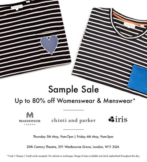 chinti and parker & friends sample sale