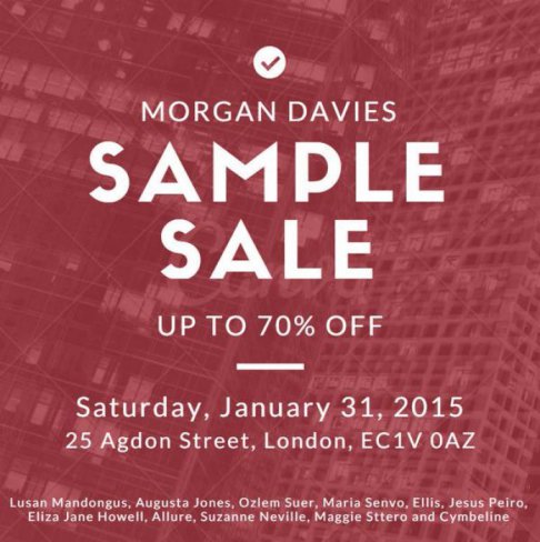 Morgan Davies sample sale