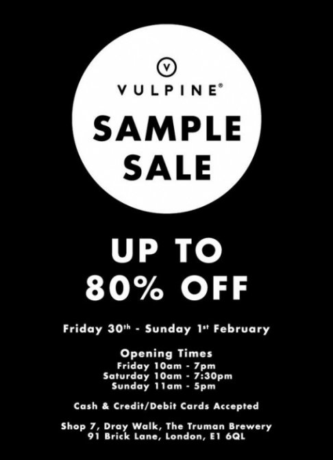 Vulpine Sample Sale
