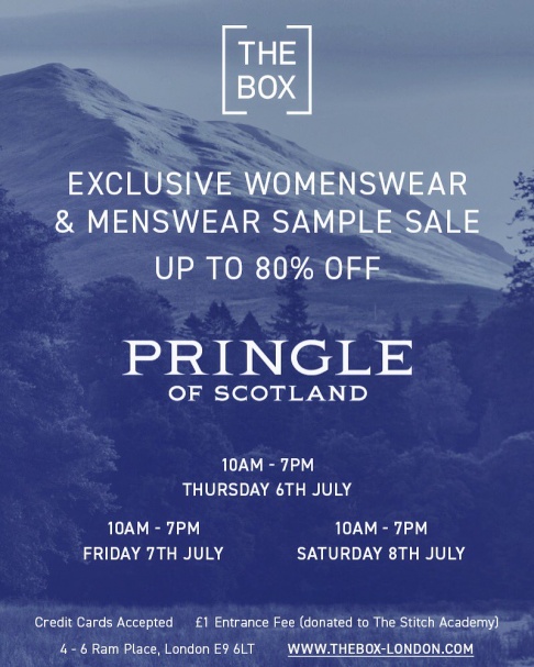 Pringle of Scotland three-day sample sale at The BOX