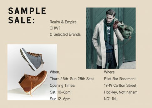 Realm & Empire sample sale