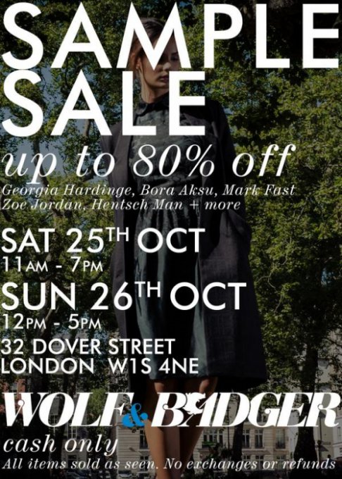 Sample Sale Wolf and Badger