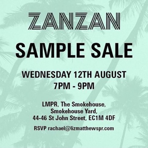 Zanzan eyewear sample sale