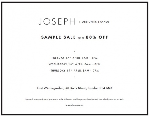 Joseph Fashion Sample Sale