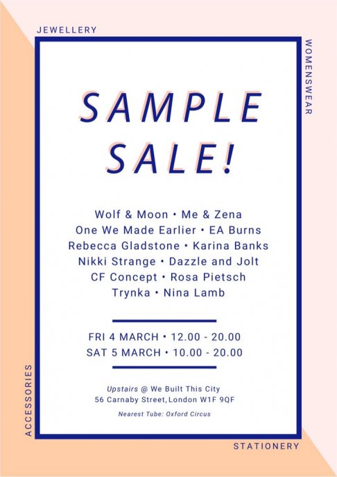 Multi brand sample sale in Carnaby Street
