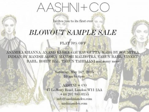 Aashni UK sample sale