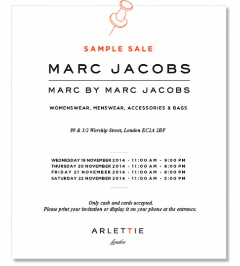 Marc Jacobs Sample Sale 