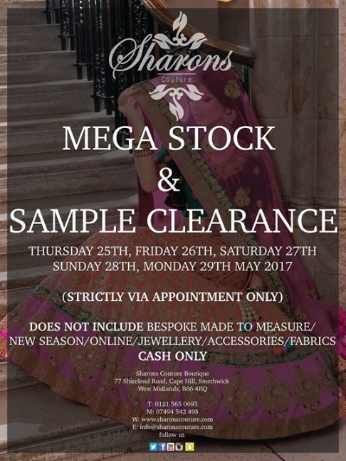 Sharons Couture Mega Stock & Sample Clearance Sale