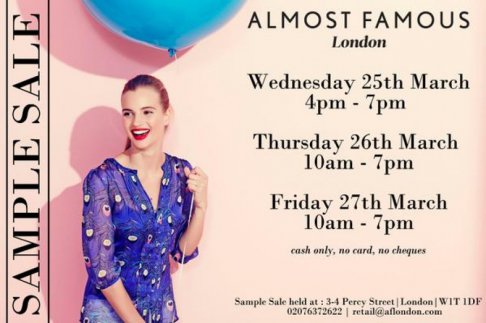 Sample sale Almost Famous London