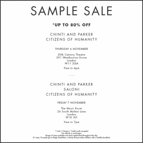 Sample sale Chinti and Parker / Citizens of Humanity