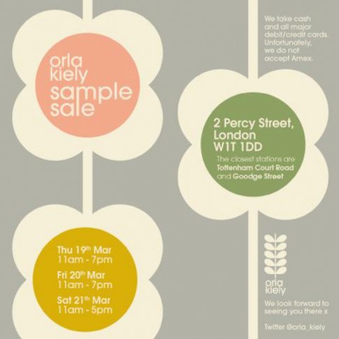 Orla Kiely sample sale