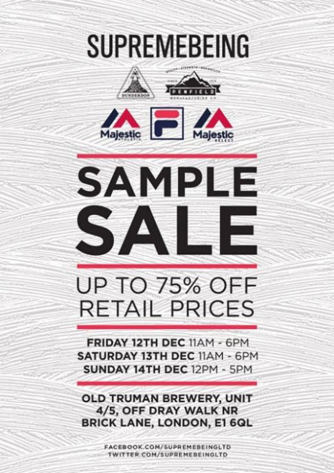 Supremebeing London Sample Sale