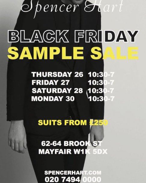 Spencer Hart black friday sample sale