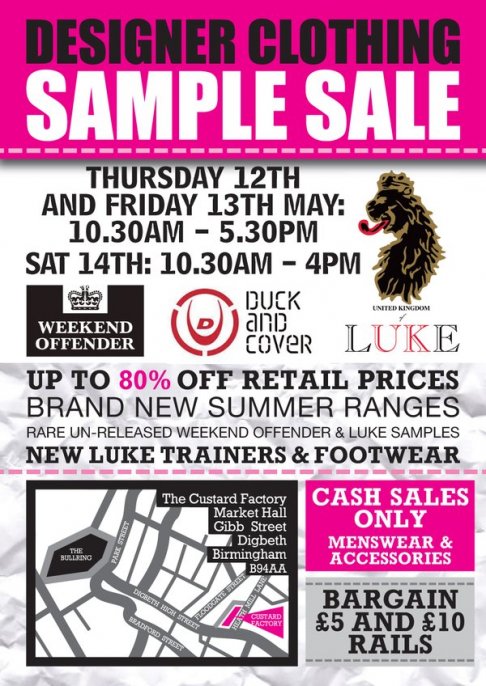  Designer Clothing Sample Sale @custardfactory