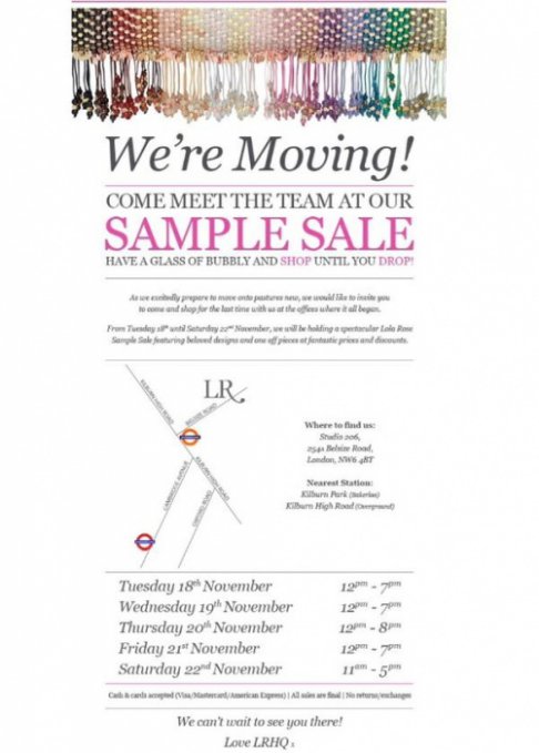 Lola Rose UK Sample Sale 