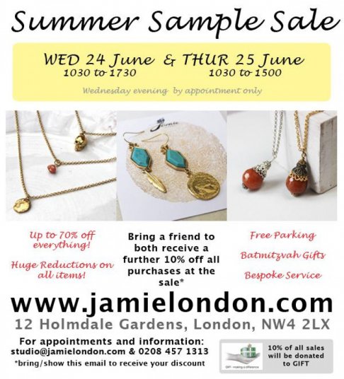 Jamie London jewellery sample sale