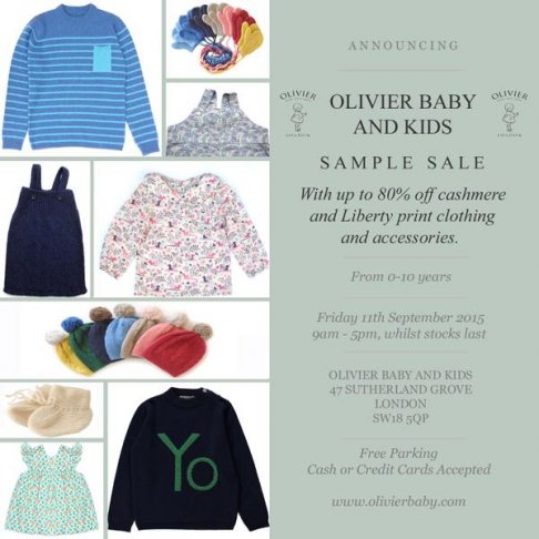 Olivier baby and kids sample sale