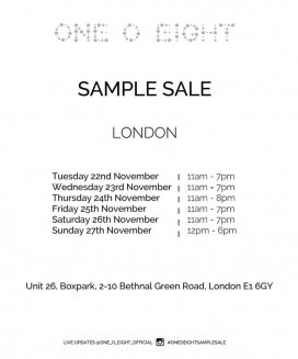 One O Eight Sample Sale 