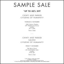 Sample sale Chinti and Parker / Citizens of Humanity / Saloni