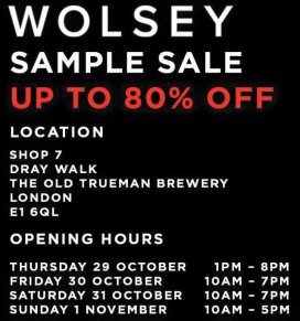 Wolsey Sample Sale