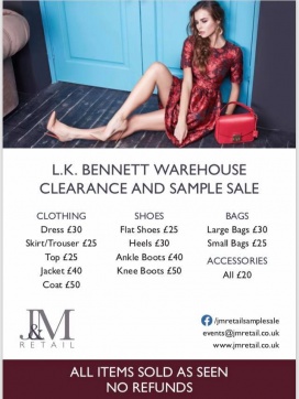 L.K. Bennett Warehouse Clearance and Sample Sale at Pears Boutique