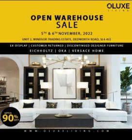 Oluxe Living Ex-Harrods Designer Furniture Warehouse Sale