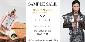 Multibrand Sample Sale: Maison Maissa Perfume, Pritch London, Mia Fratino Cashmere 