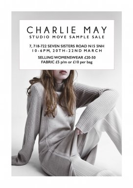 Charlie May studio move sample sale