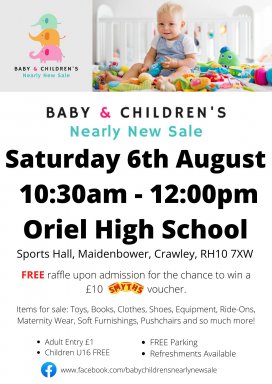 Baby Children's Nearly New Sale - Saturday 6th August