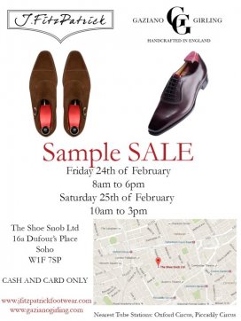 Gaziano & Girling X J Fitzpatrick Shoe Sample Sale