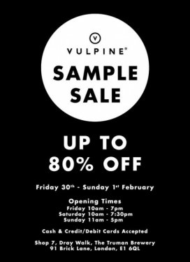 Vulpine Sample Sale